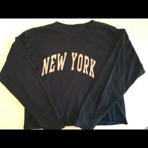 Brandy Melville New York L/S Tee Navy